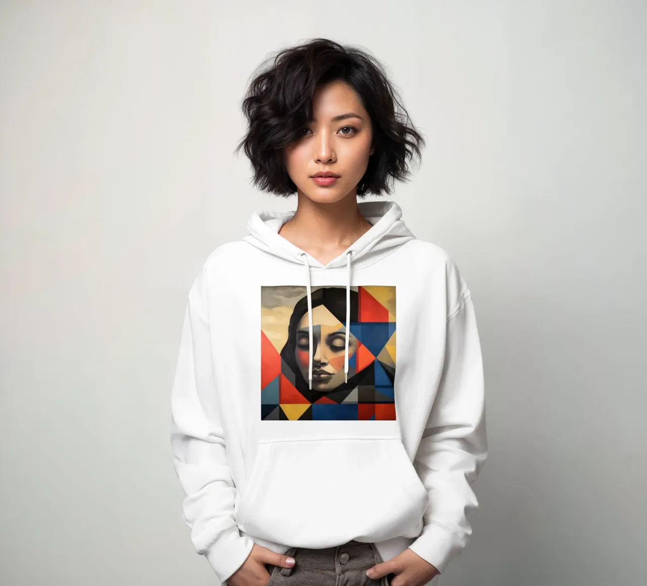 Mujer chilena geométrica sudadera con capucha de Artful Muse
