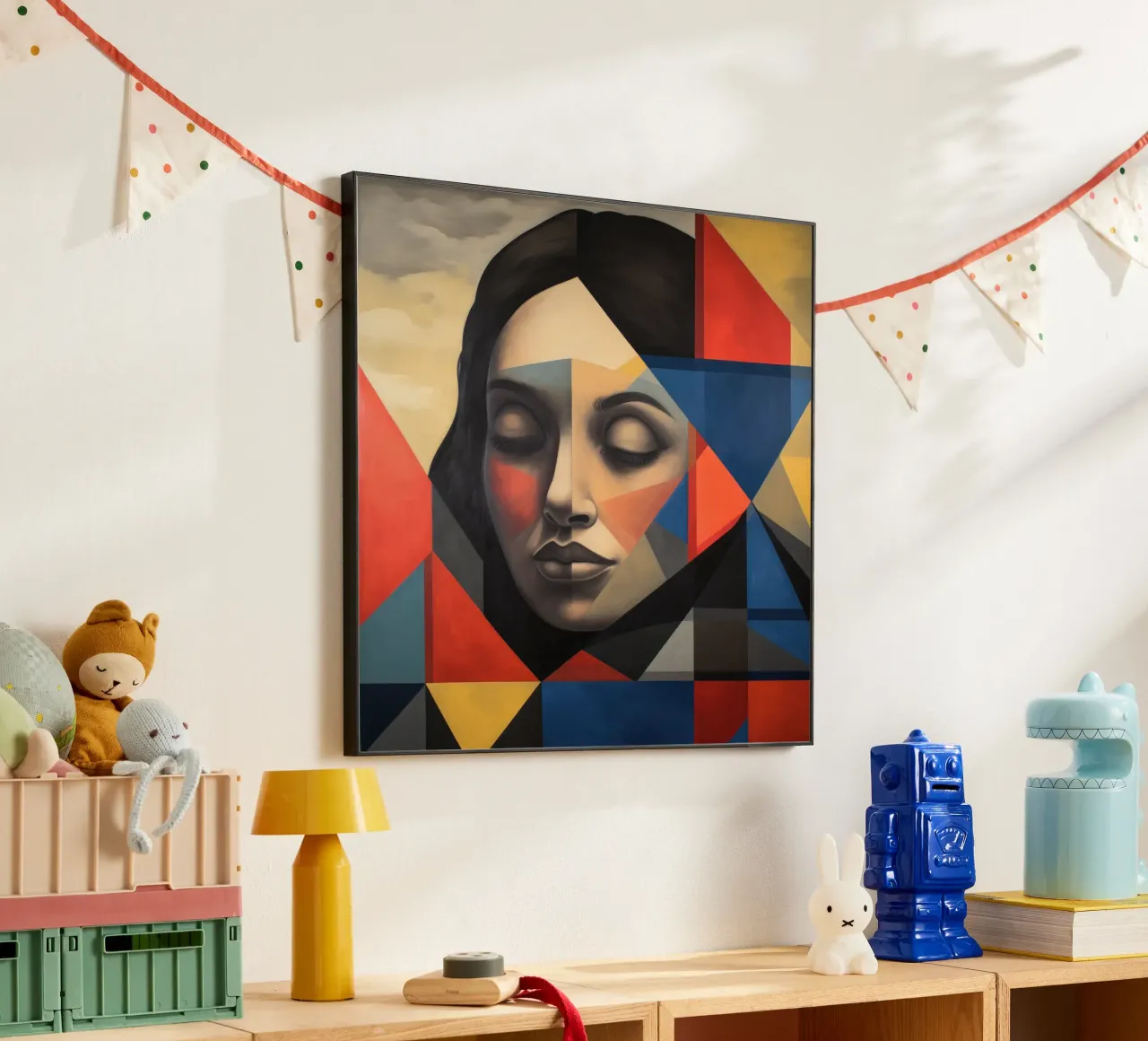 Geometric Chilean Woman alu-dibond by Artful Muse