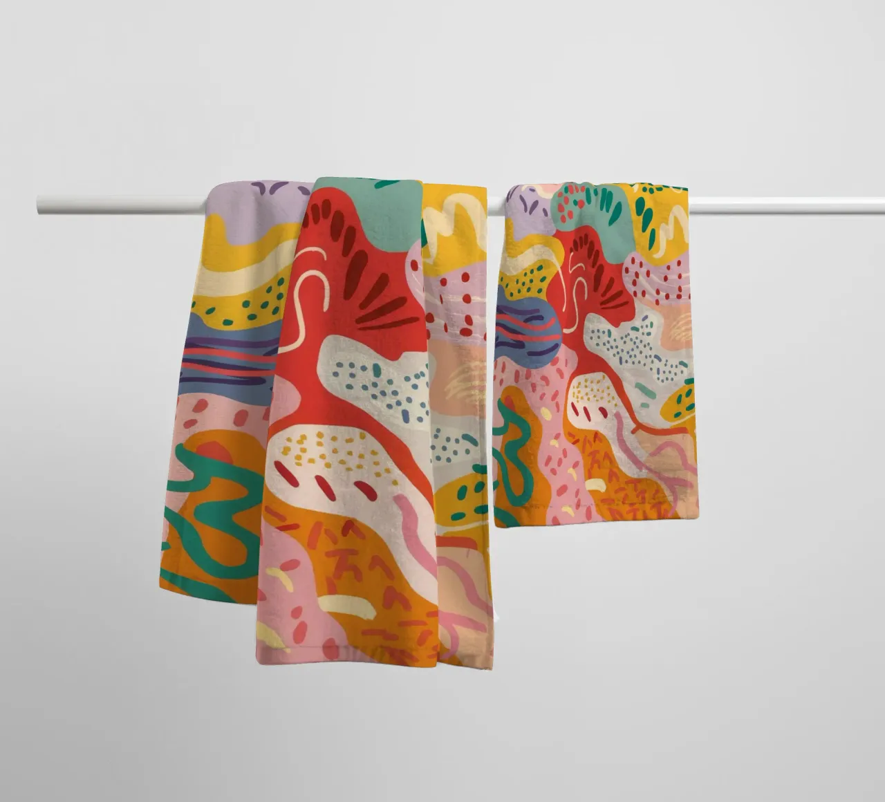 Levendige Flora Abstractie badhanddoek van Zep Layers