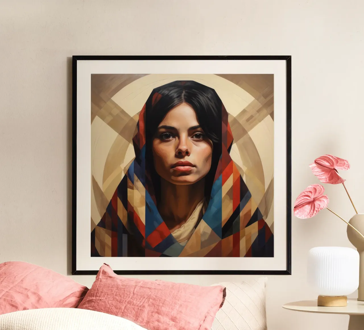 Mujer chilena geométrica poster de Artful Muse