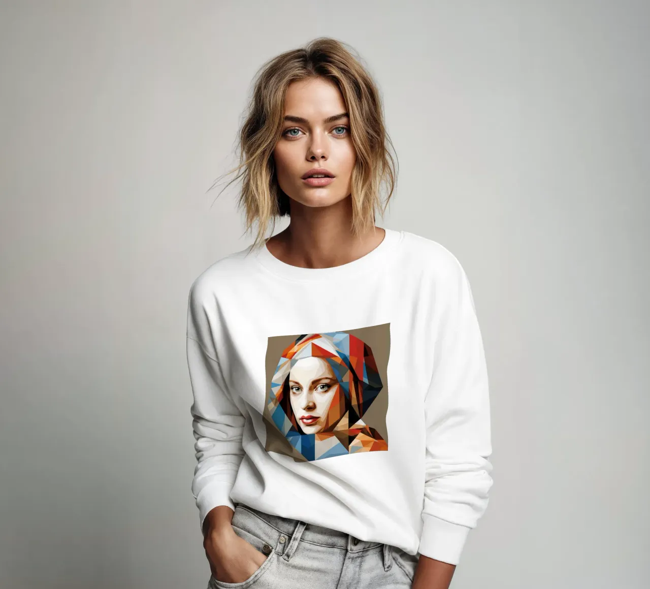 Donna olandese geometrica felpa da Artful Muse