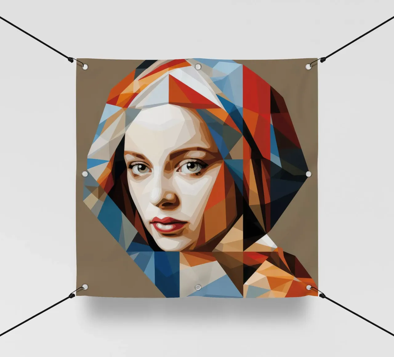 Donna olandese geometrica telo in pvc da Artful Muse