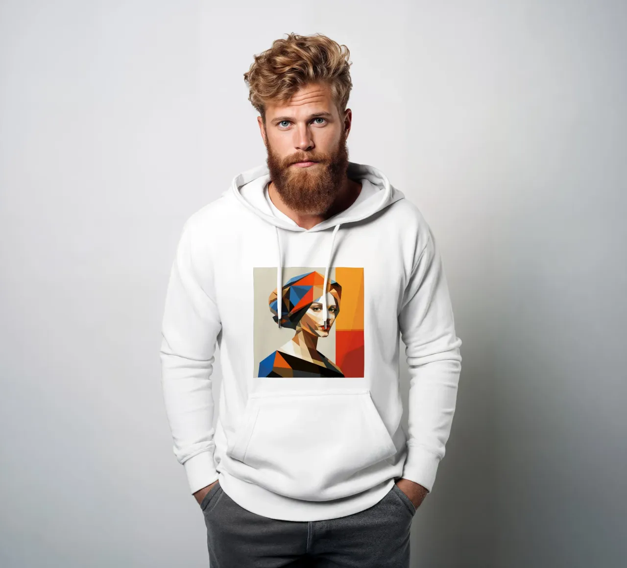 Donna olandese geometrica felpa con cappuccio da Artful Muse