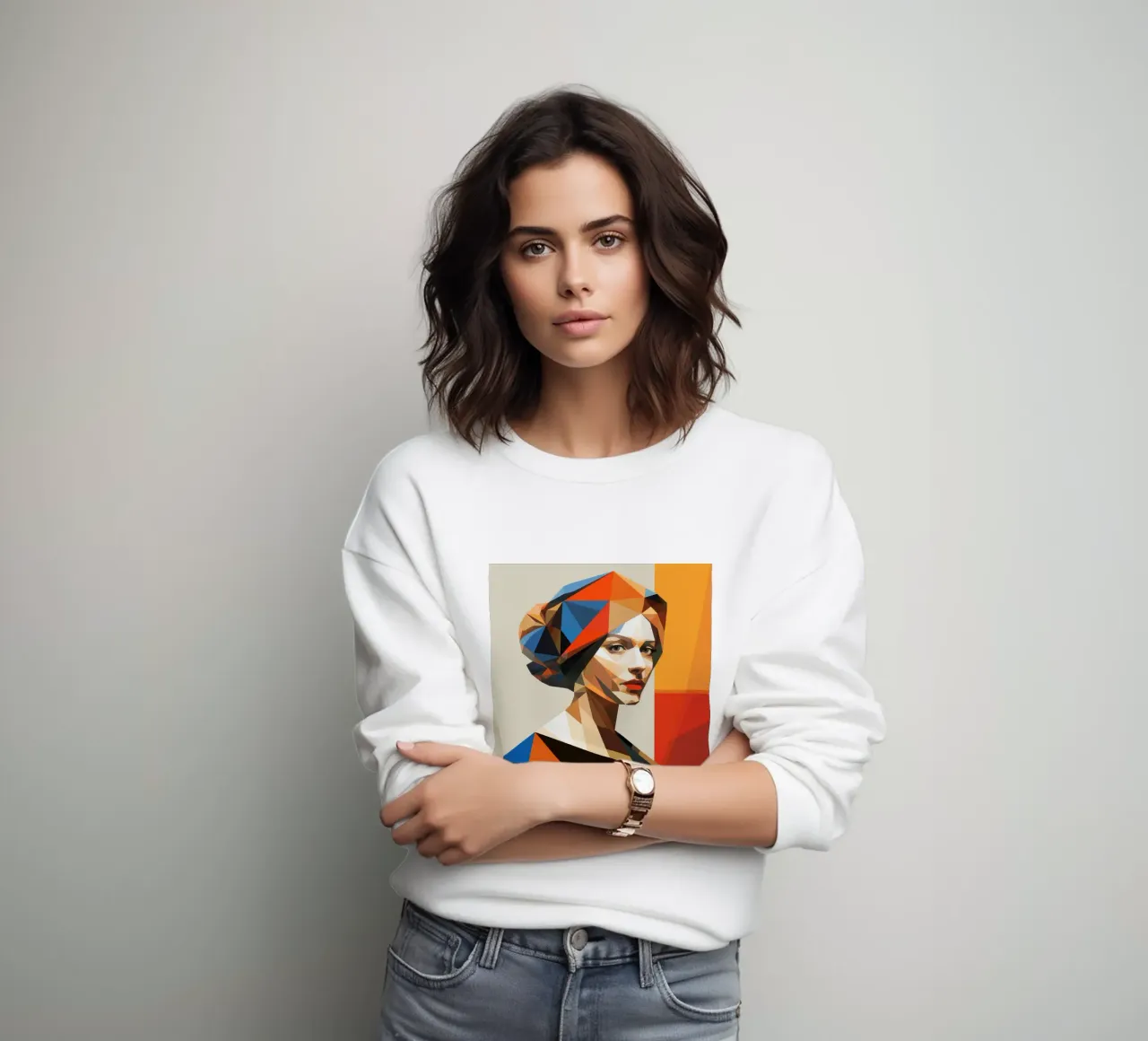 Donna olandese geometrica felpa da Artful Muse