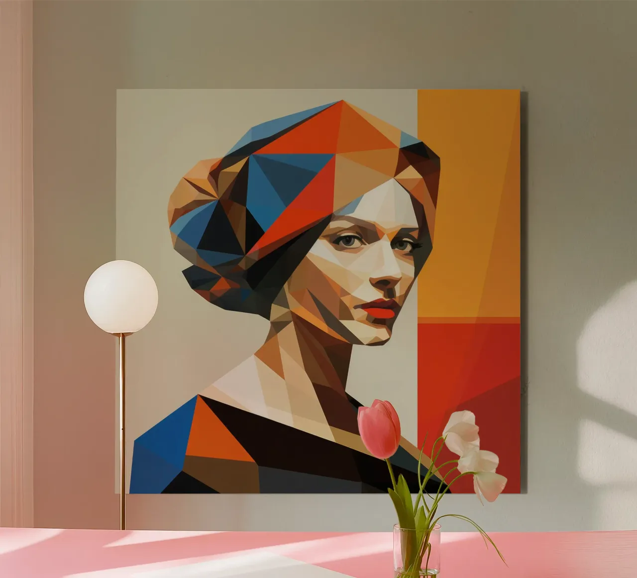 Donna olandese geometrica alluminio dibond da Artful Muse