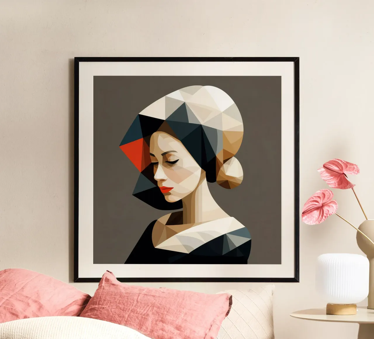 Donna olandese geometrica poster da Artful Muse