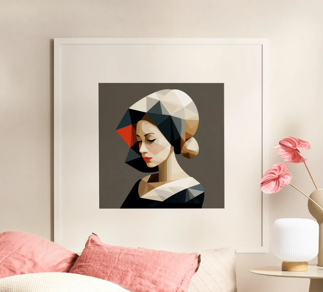 Donna olandese geometrica poster da Artful Muse