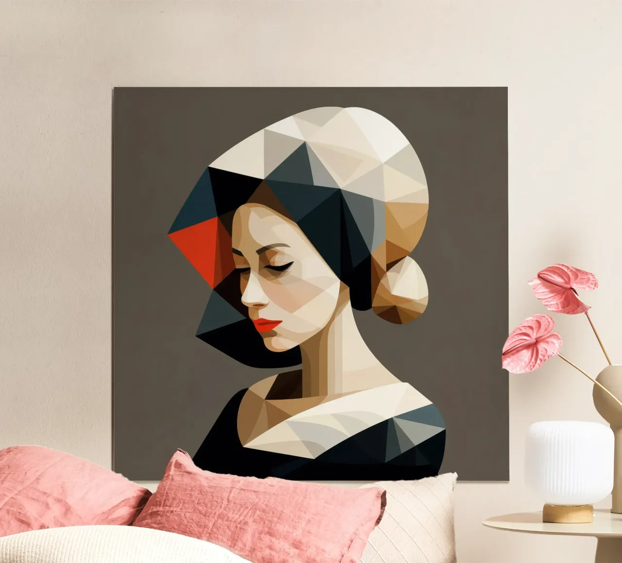 Donna olandese geometrica poster da Artful Muse