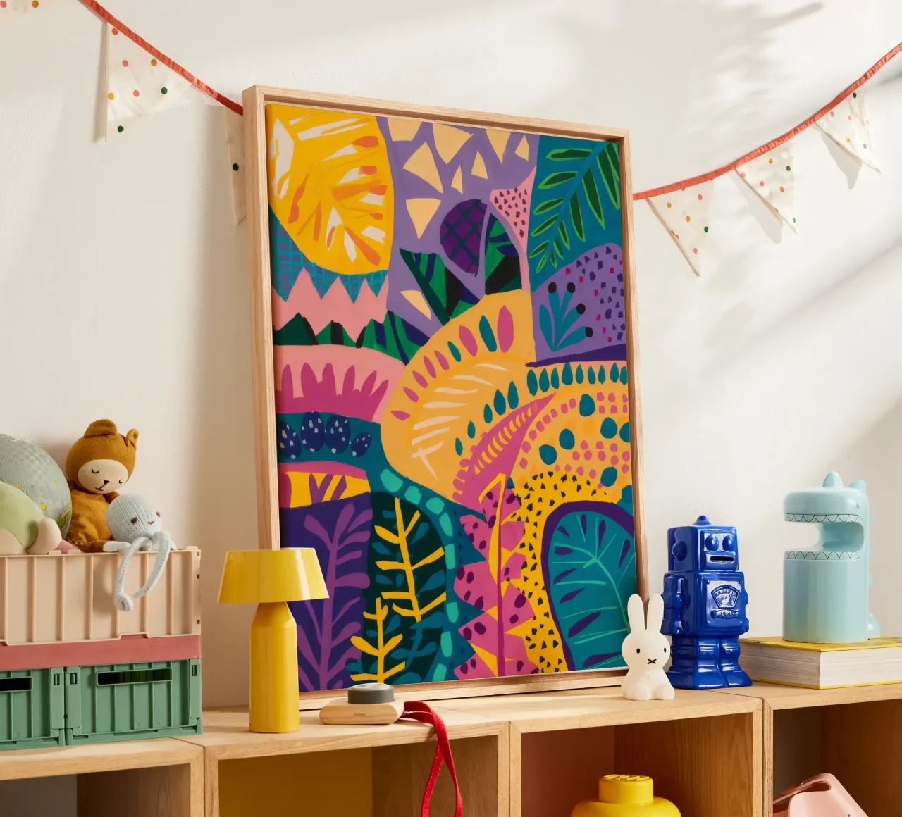 Jungle Symfonie Wilds canvas met Baklijst van Zep Layers