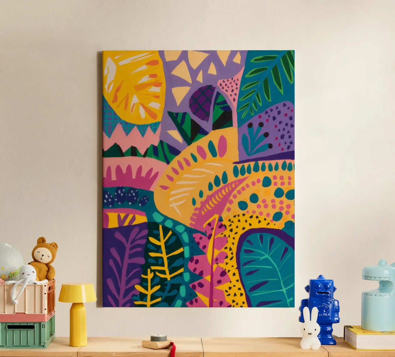 Jungle Symfonie Wilds canvas met Baklijst van Zep Layers