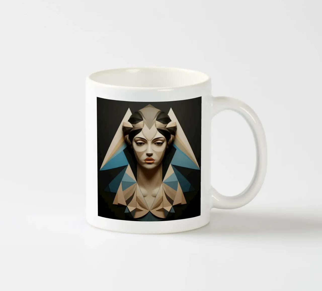 Donna greca geometrica tazza in ceramica da Artful Muse