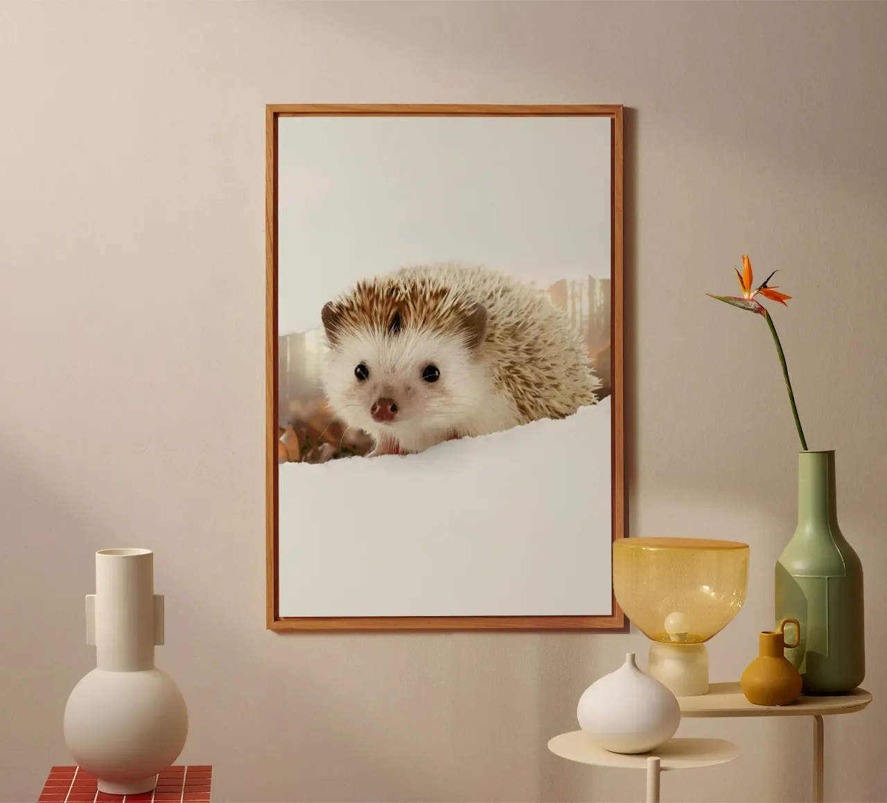 Hedgehog Torn Paper alluminio dibond da JONAS LOOSE KIDS