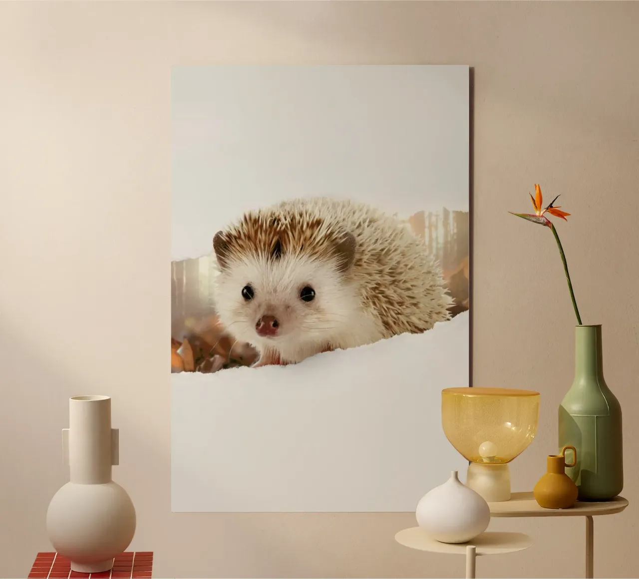 Hedgehog Torn Paper alluminio dibond da JONAS LOOSE KIDS