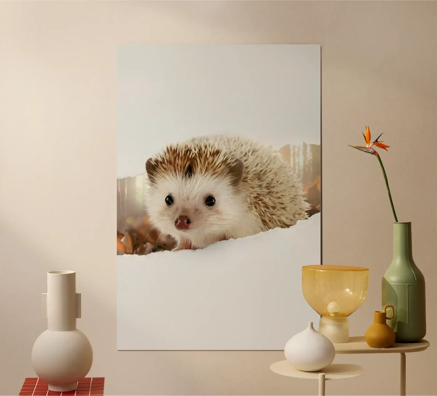 Hedgehog Torn Paper poster da JONAS LOOSE KIDS