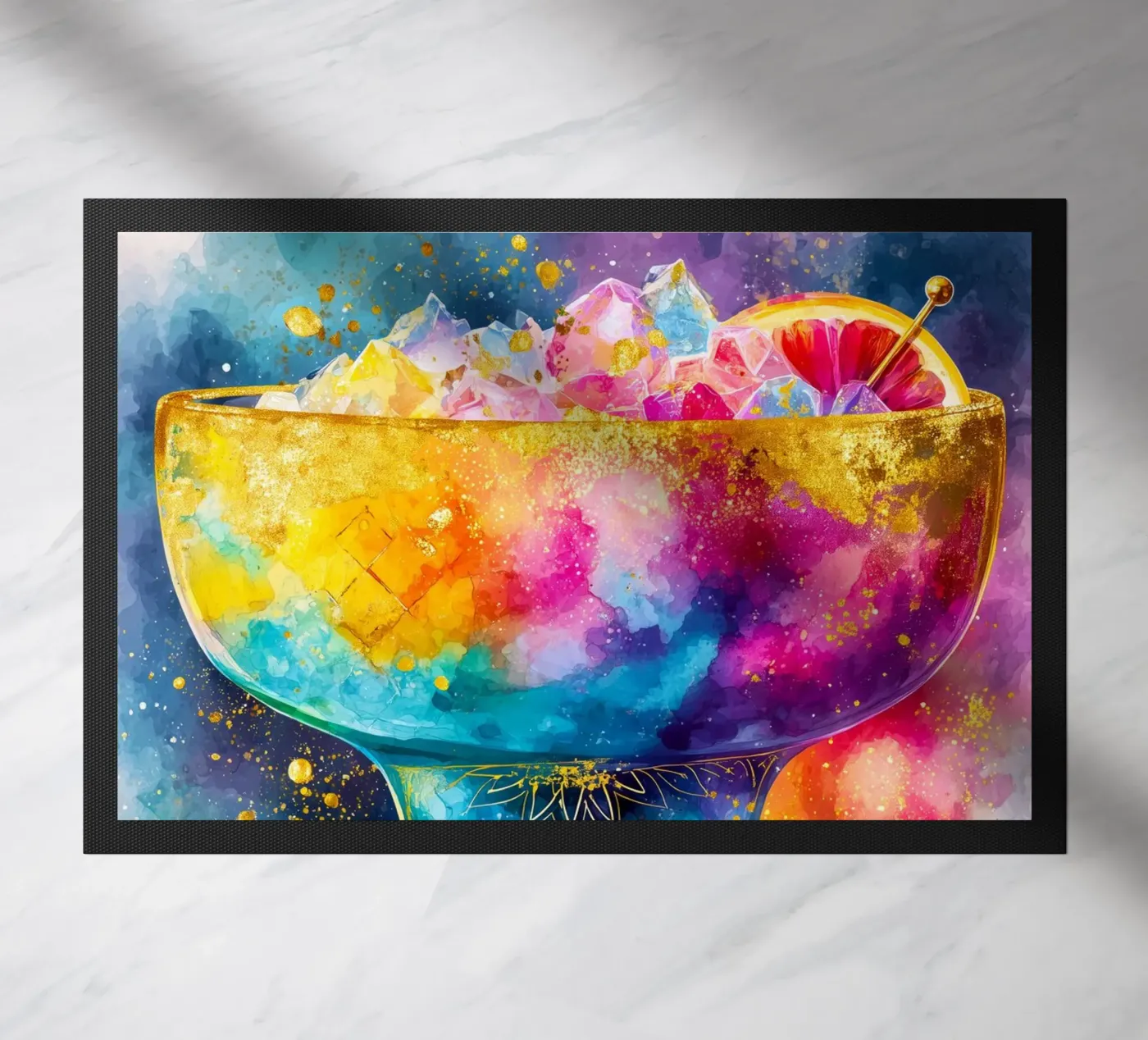 Magic drink doormat by Justyna Jaszke JBJart