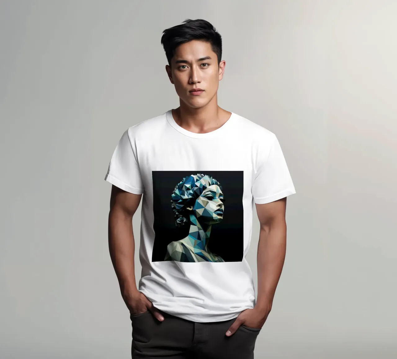 Donna greca geometrica t-shirt da Artful Muse