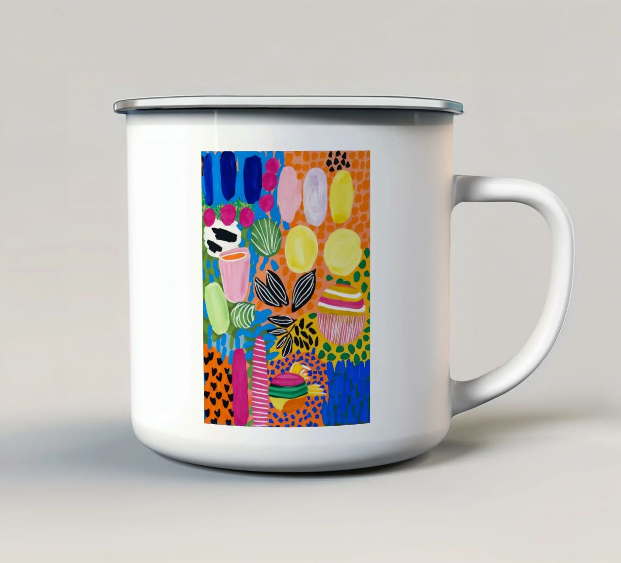 Arte popolare in fiore tazza in smalto da Zep Layers