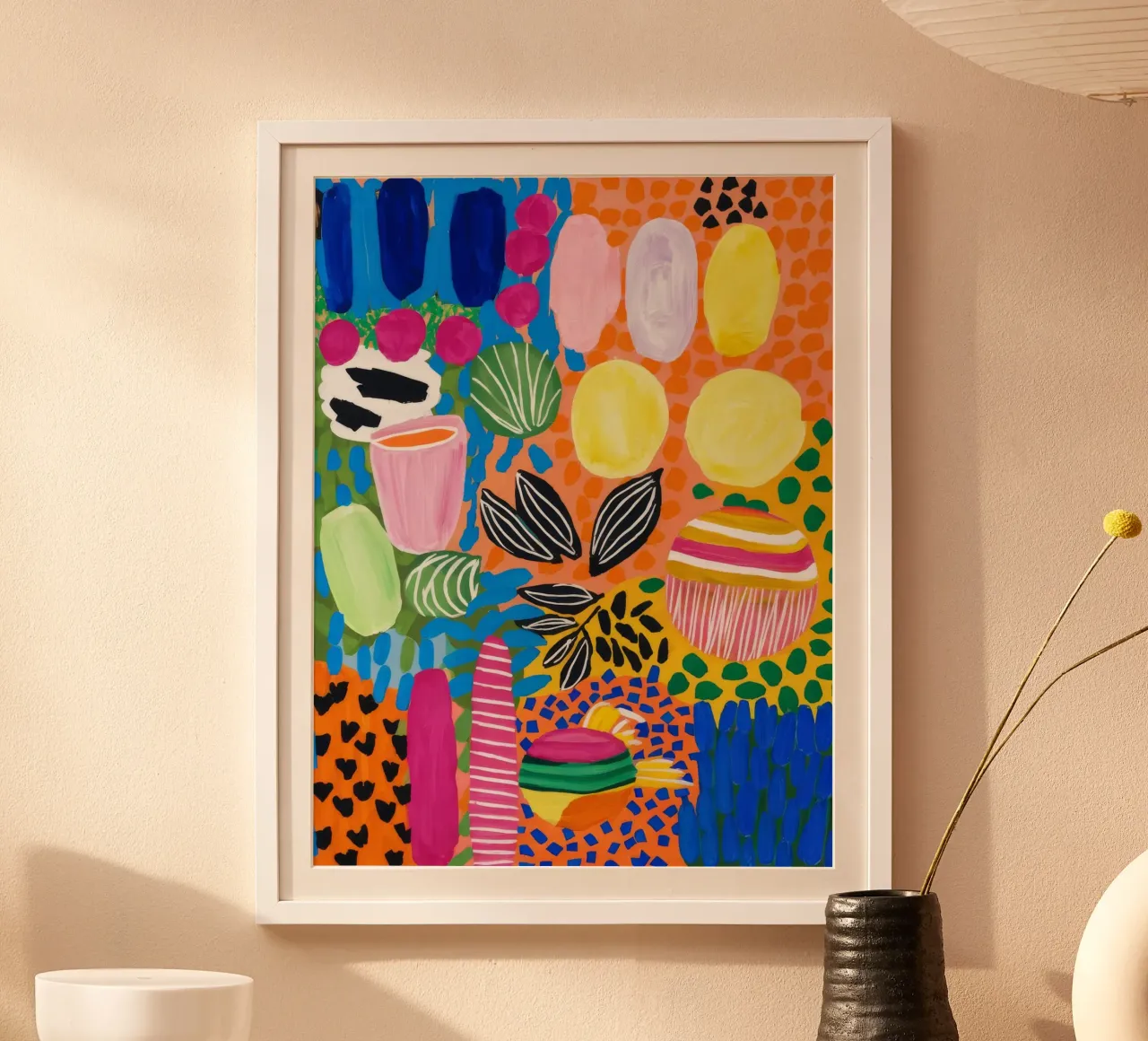 Arte popolare in fiore poster con telaio in legno da Zep Layers
