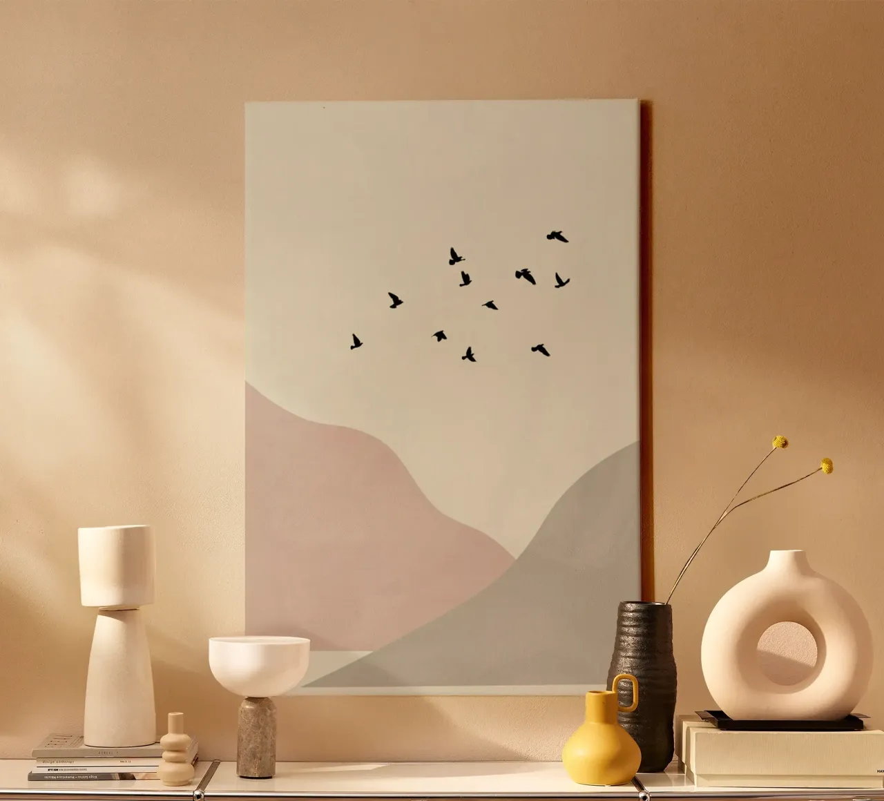 Flock Of Birds I tela con Cornice a cassetta da Pure