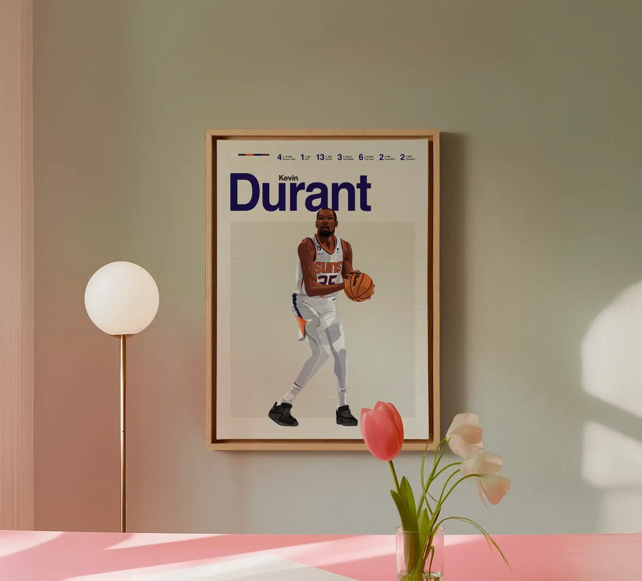 Kevin Durant tela con Cornice a cassetta da Attaboy Dsgn