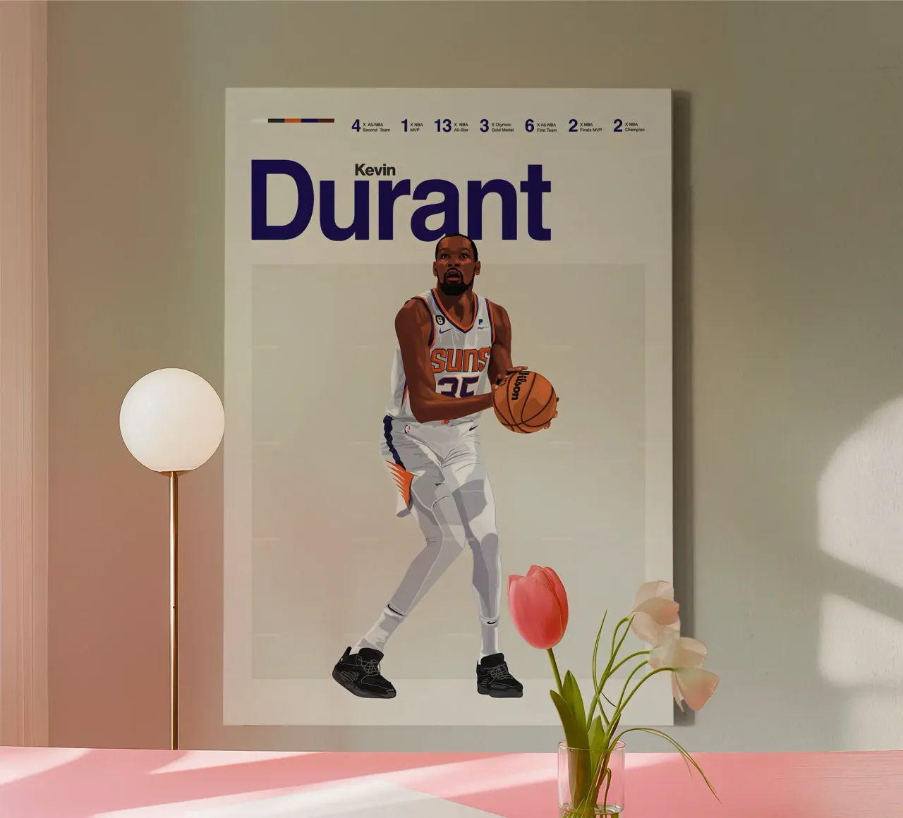 Kevin Durant tela con Cornice a cassetta da Attaboy Dsgn
