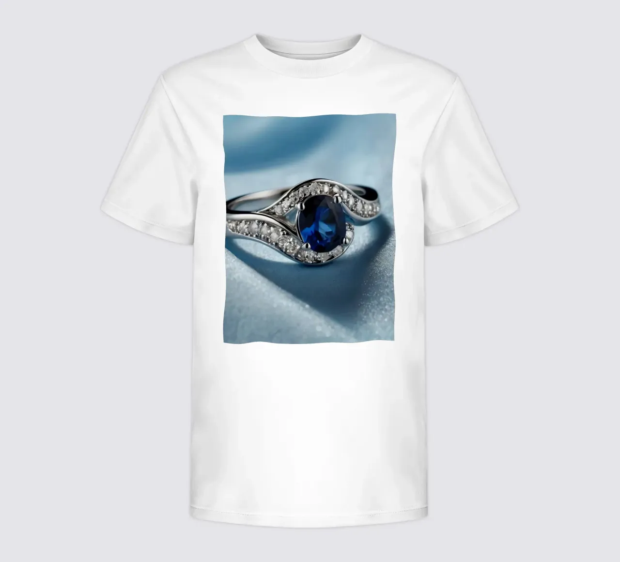 Elegante anello in argento con gemma di zaffiro t-shirt bambini da DesignDoodle