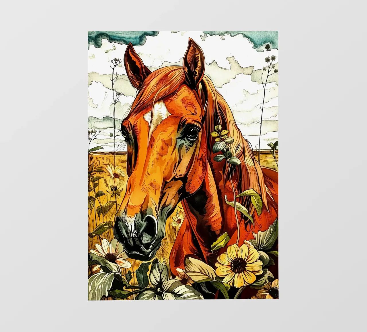 Brown horse photo wallpaper by Justyna Jaszke JBJart