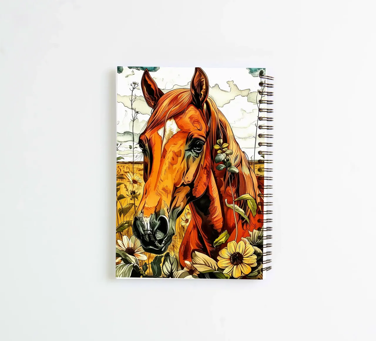 Brown horse spiral notebook by Justyna Jaszke JBJart