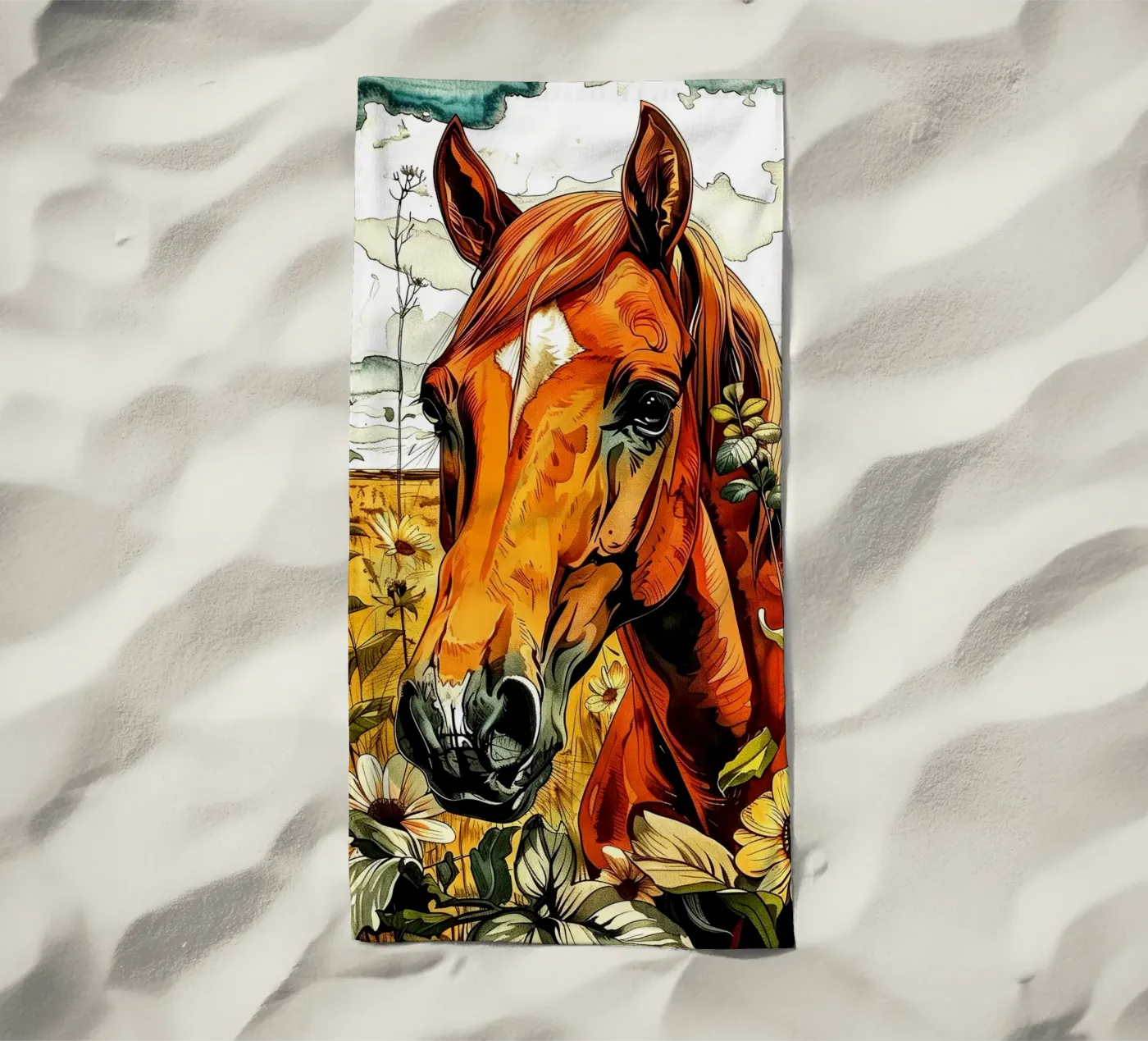 Cavallo marrone telo mare da Justyna Jaszke JBJart