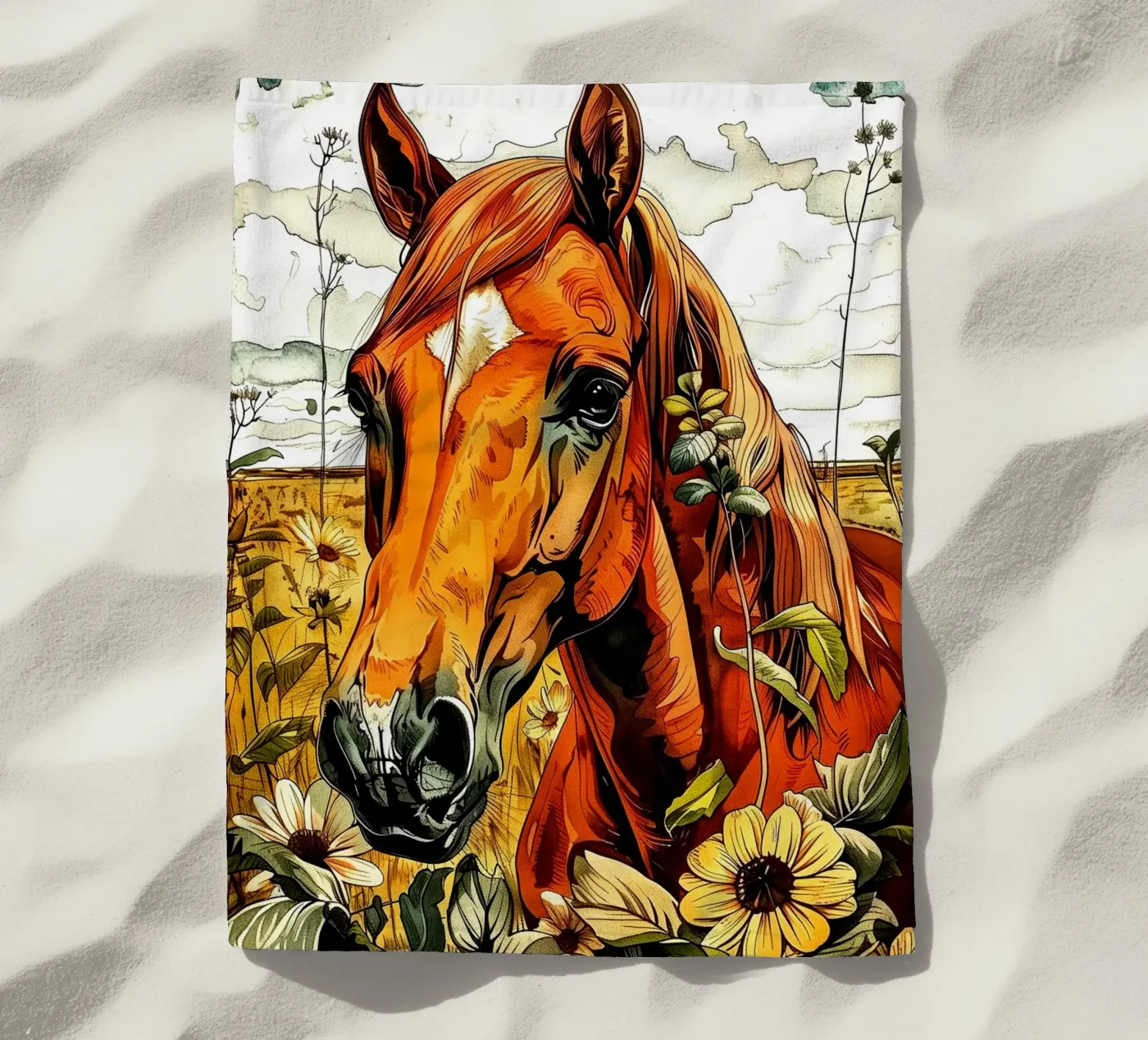 Cavallo marrone telo mare da Justyna Jaszke JBJart