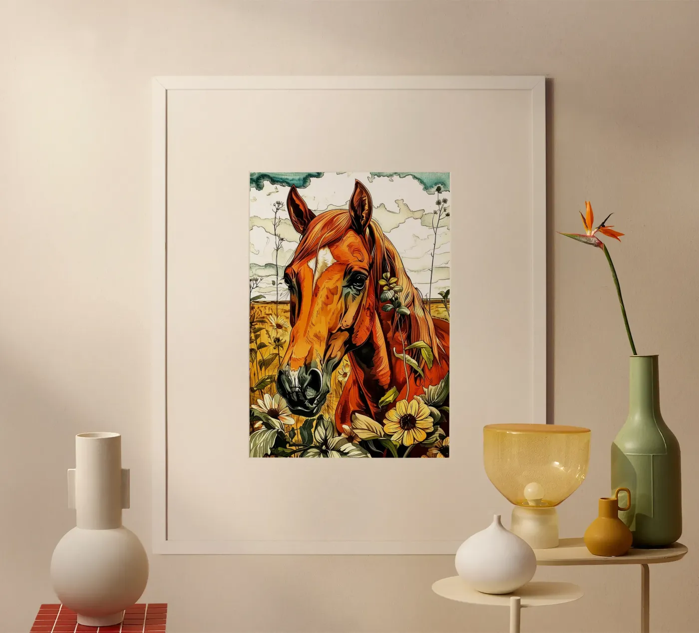 Brown horse poster by Justyna Jaszke JBJart