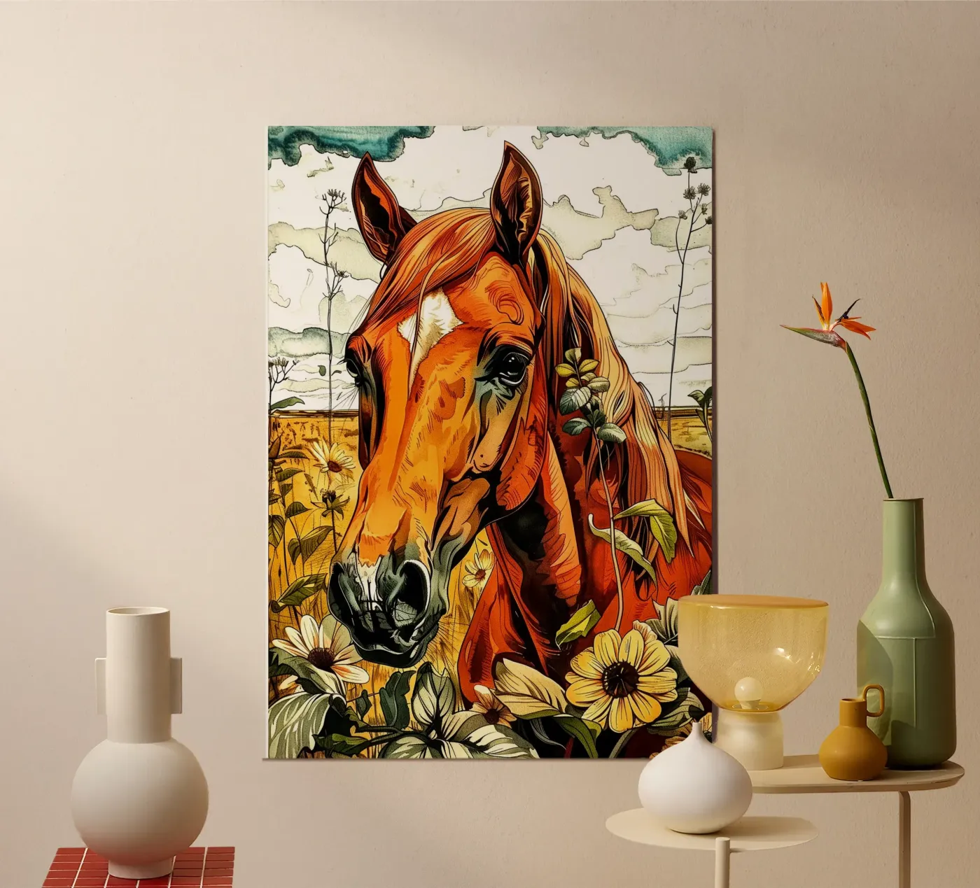 Brown horse poster by Justyna Jaszke JBJart