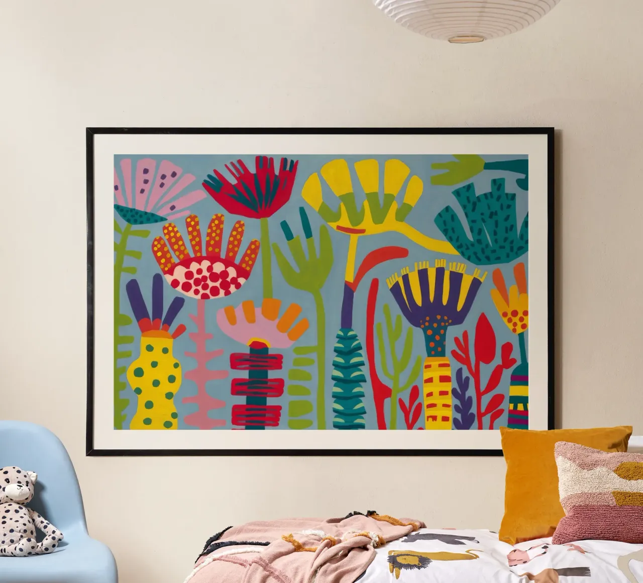 Giardino capriccioso in fiore poster con telaio in plastica da Zep Layers