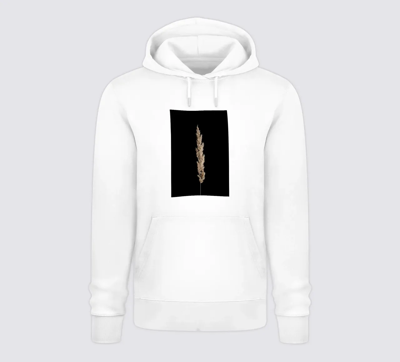 Minimal Pampas Grass On Black felpa con cappuccio da Studio Nahili