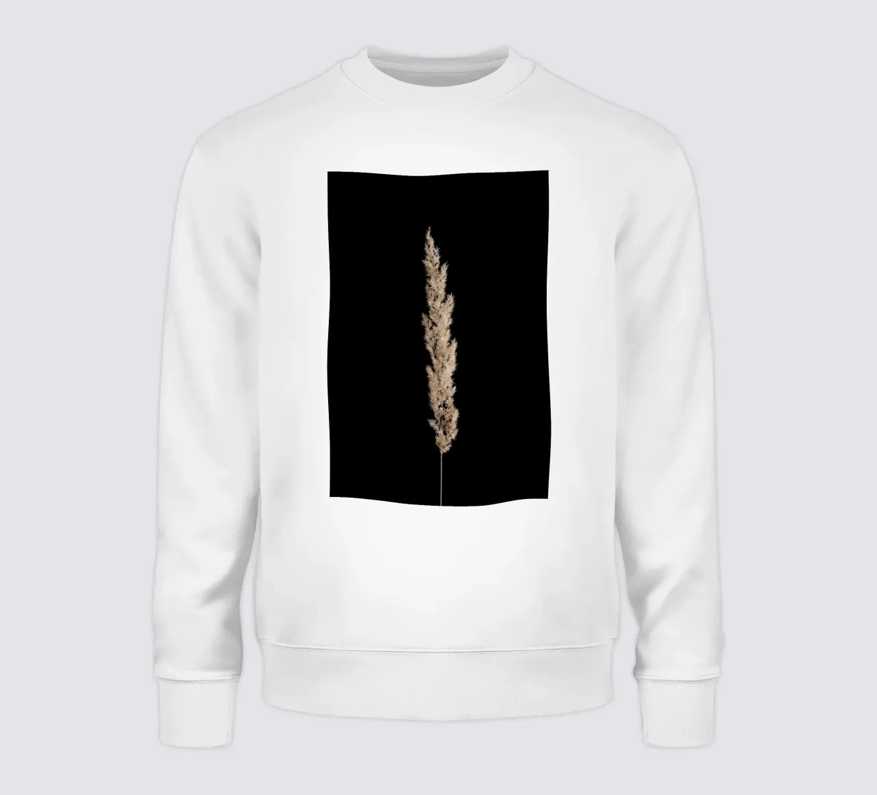 Minimal Pampas Grass On Black felpa da Studio Nahili