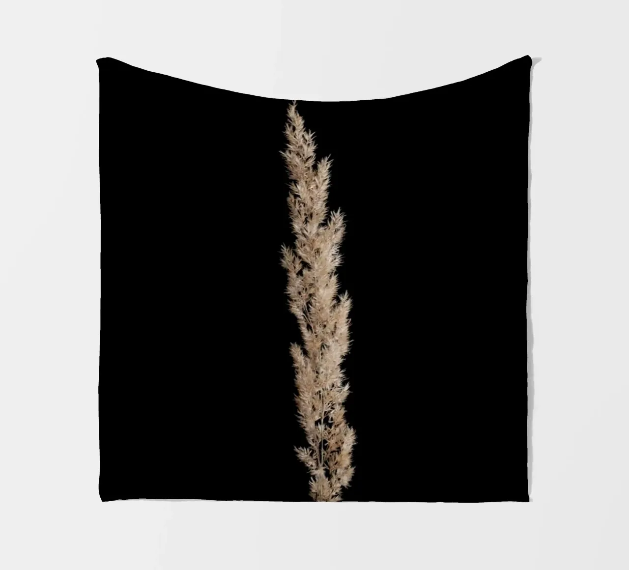 Minimal Pampas Grass On Black coperta in pile da Studio Nahili