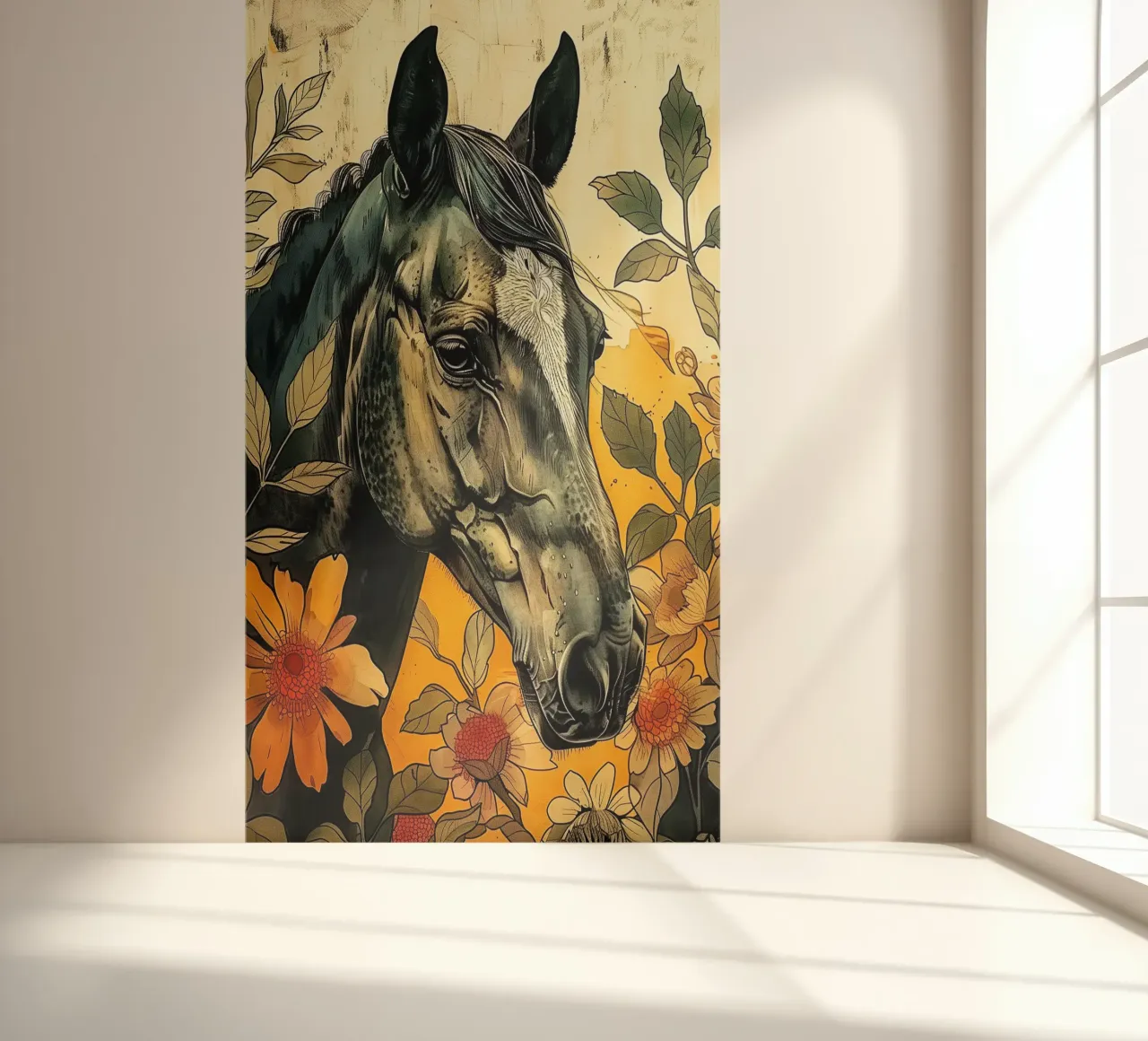 Black horse photo wallpaper by Justyna Jaszke JBJart