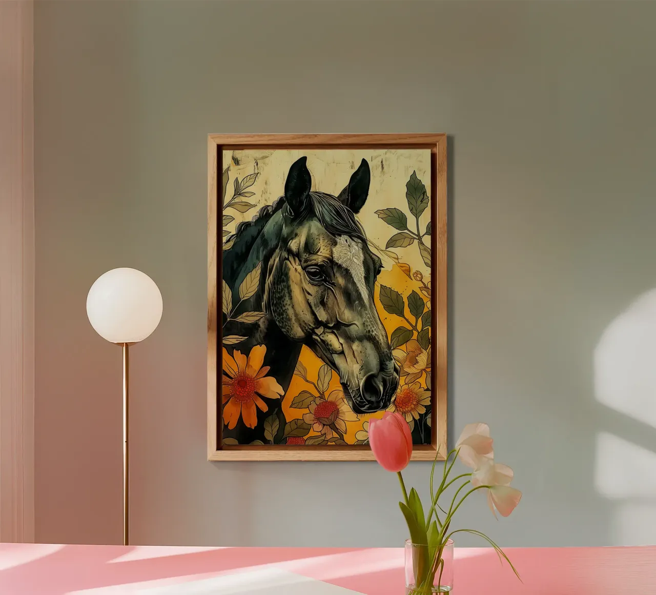 Black horse alu-dibond by Justyna Jaszke JBJart