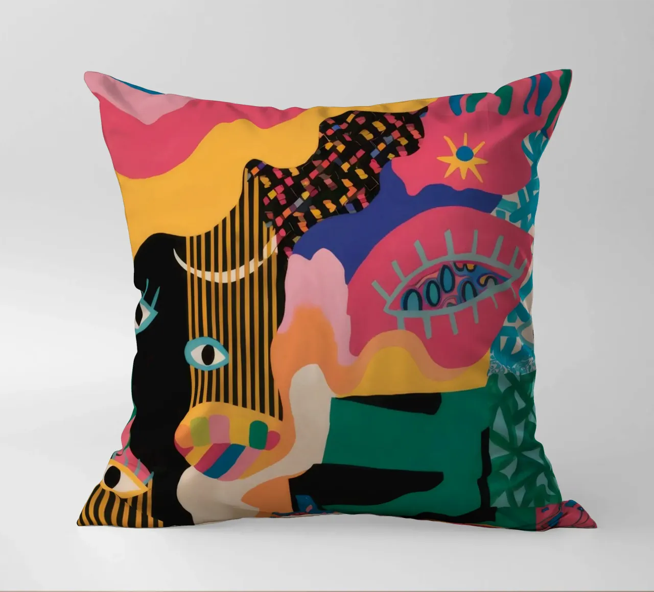 Sguardo primordiale svelato cuscino da Zep Layers