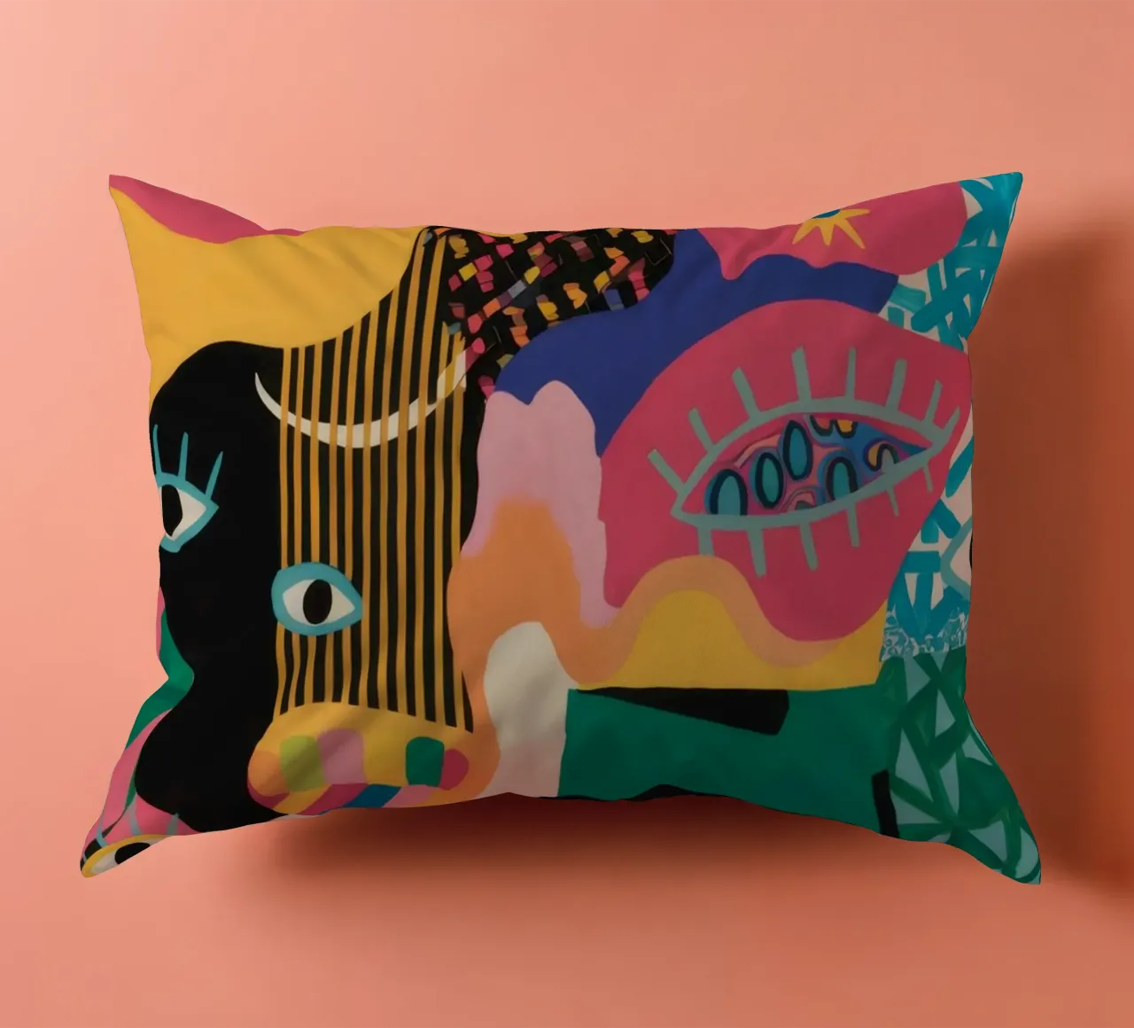 Sguardo primordiale svelato cuscino da Zep Layers