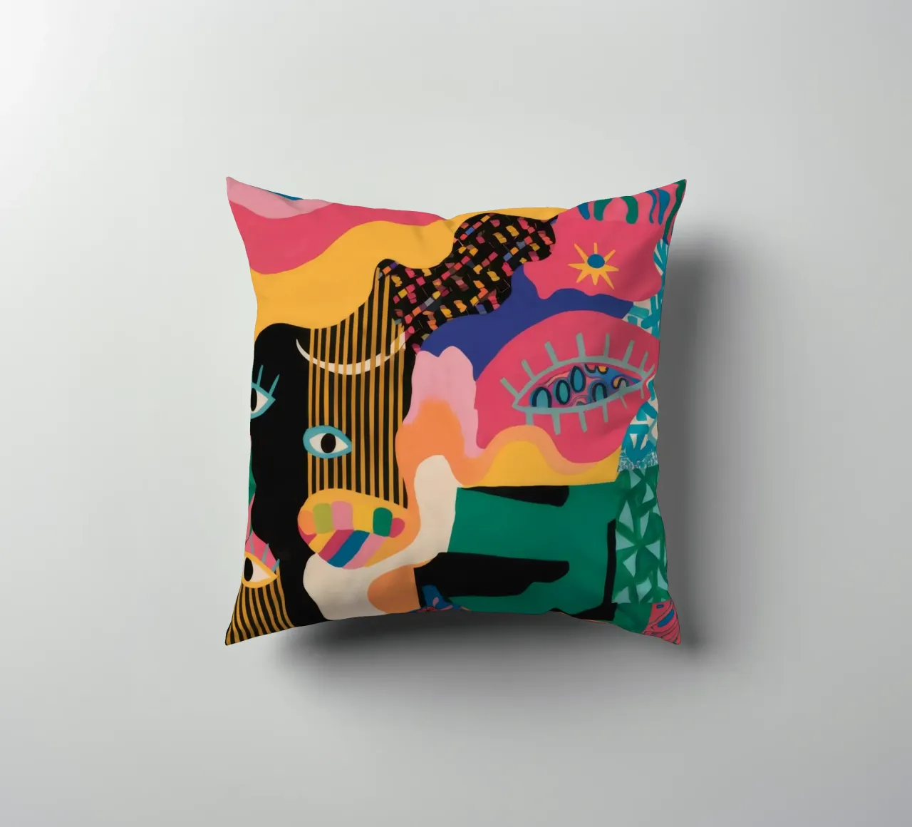 Sguardo primordiale svelato cuscino da Zep Layers