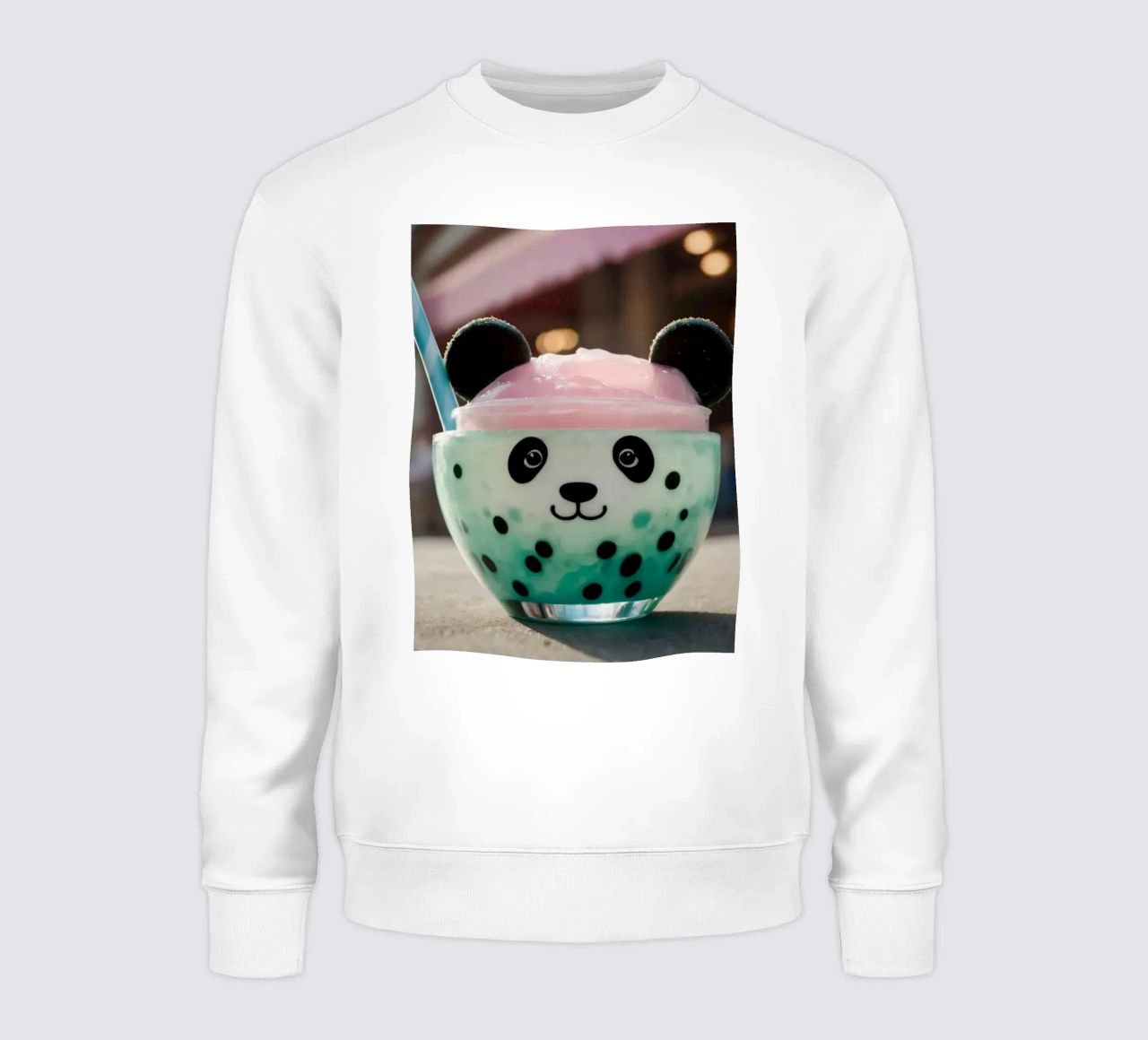 Dessert colorato a tema panda servito in una simpatica tazza felpa da DesignDoodle