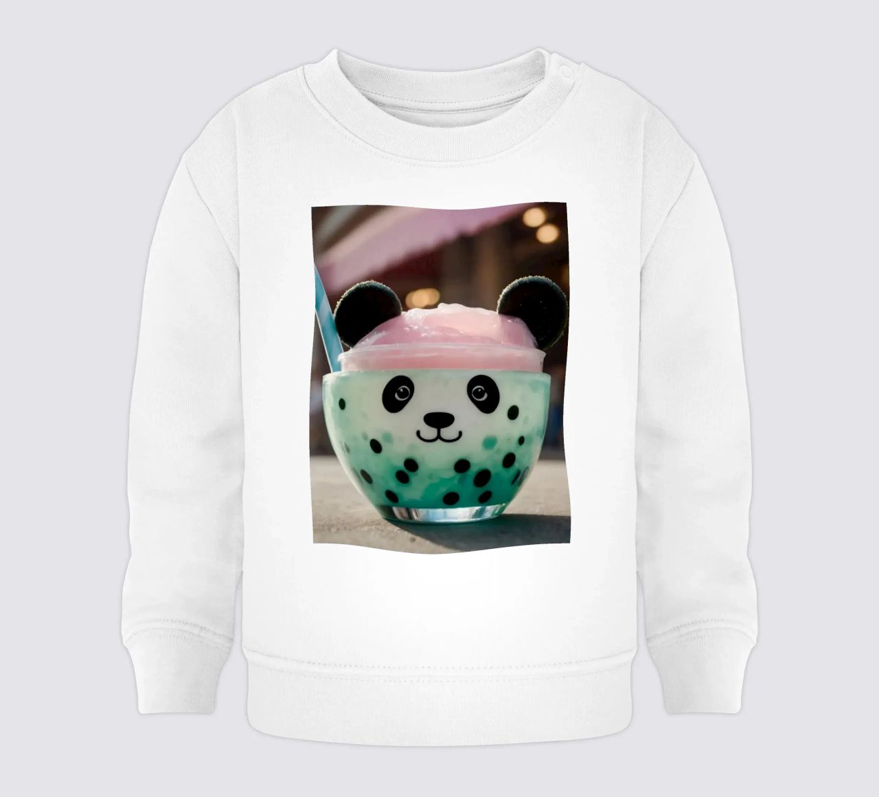 Dessert colorato a tema panda servito in una simpatica tazza felpa neonato da DesignDoodle