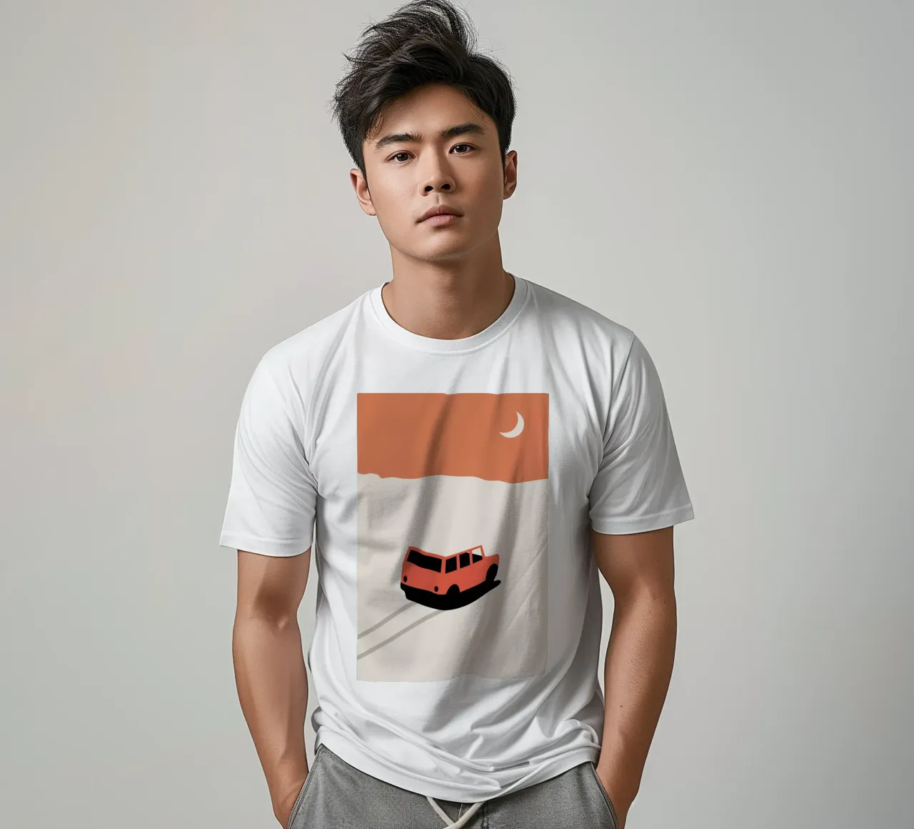 Car in Desert t-shirt da Florent Bodart
