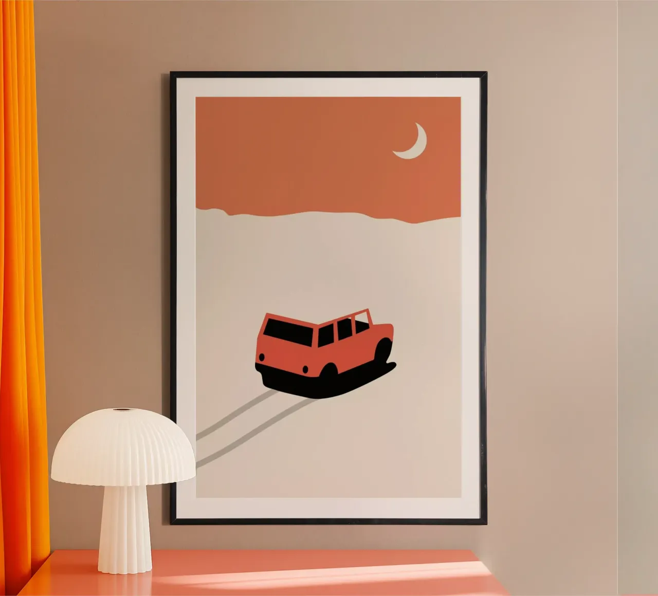 Car in Desert carta hahnemühle da Florent Bodart