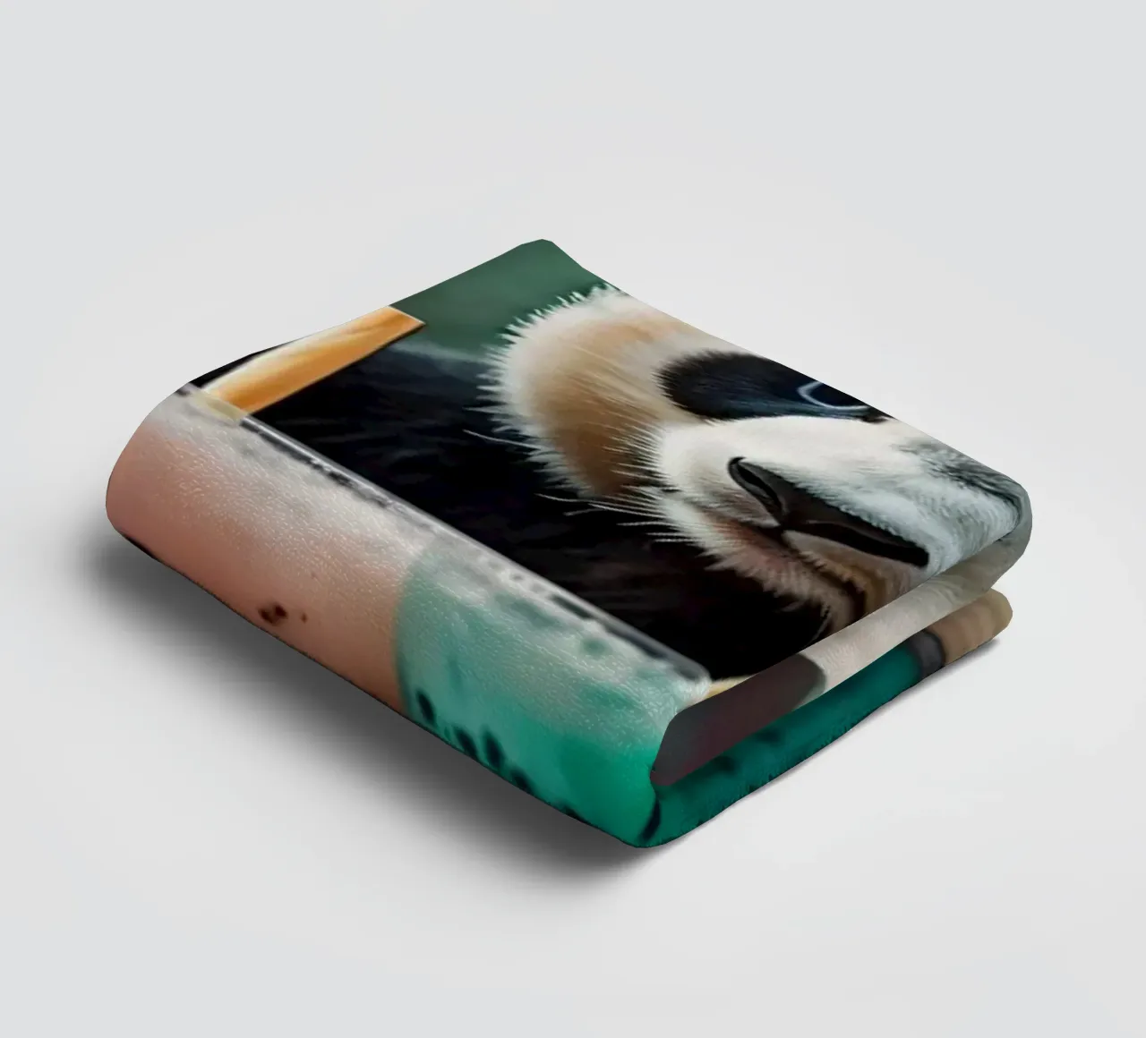 A playful panda enjoying colorful bubble teas towel by DesignDoodle