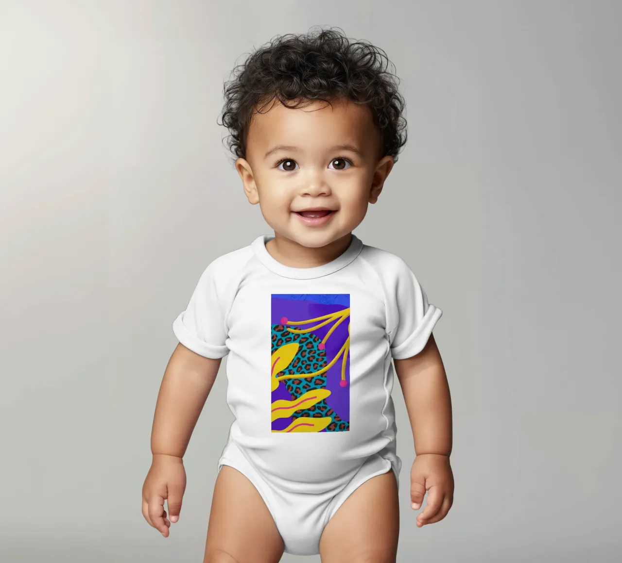 Azure Wild Safari body neonato maniche corte da Zep Layers