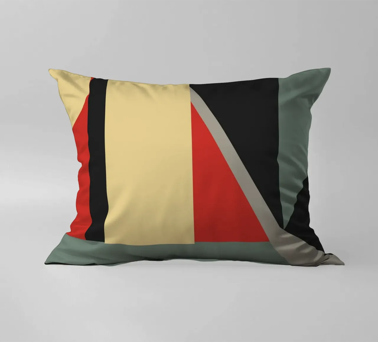 Gedämpfter Ton Retro-Geometrie 04 Kissen von Little Dean