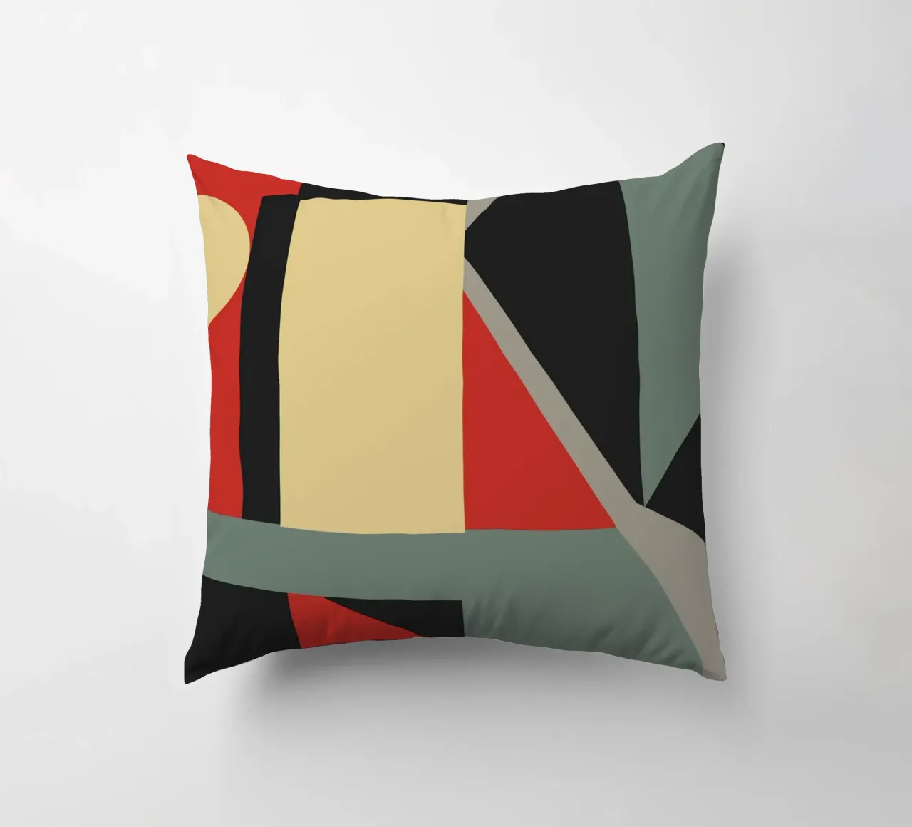 Gedämpfter Ton Retro-Geometrie 04 Kissen von Little Dean