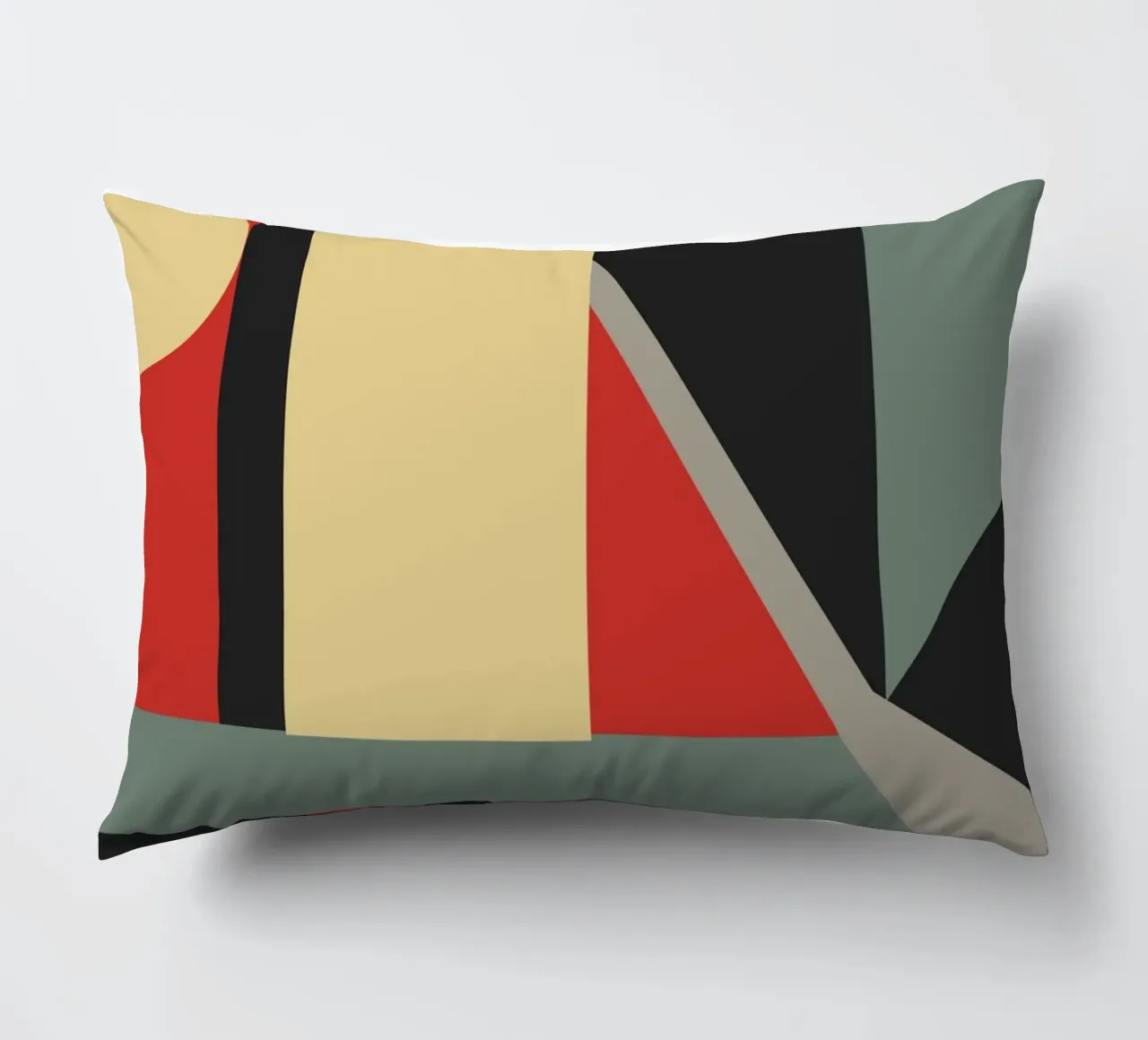 Gedämpfter Ton Retro-Geometrie 04 Kissen von Little Dean